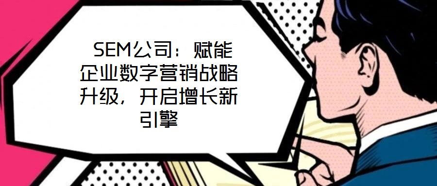  SEM公司：賦能企業(yè)數(shù)字營銷戰(zhàn)略升級，開啟增長新引擎