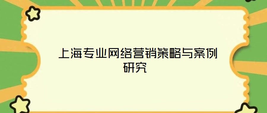  上海專業(yè)網絡營銷策略與案例研究