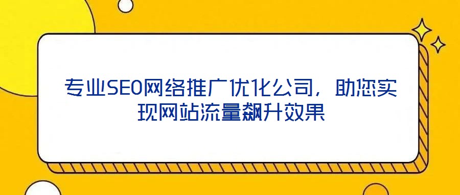 專業(yè)SEO網絡推廣優(yōu)化公司，助您實現(xiàn)網站流量飆升效果