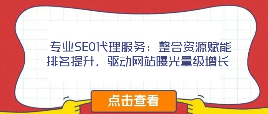  專業(yè)SEO代理服務(wù)：整合資源賦能排名提升，驅(qū)動網(wǎng)站曝光量級增長