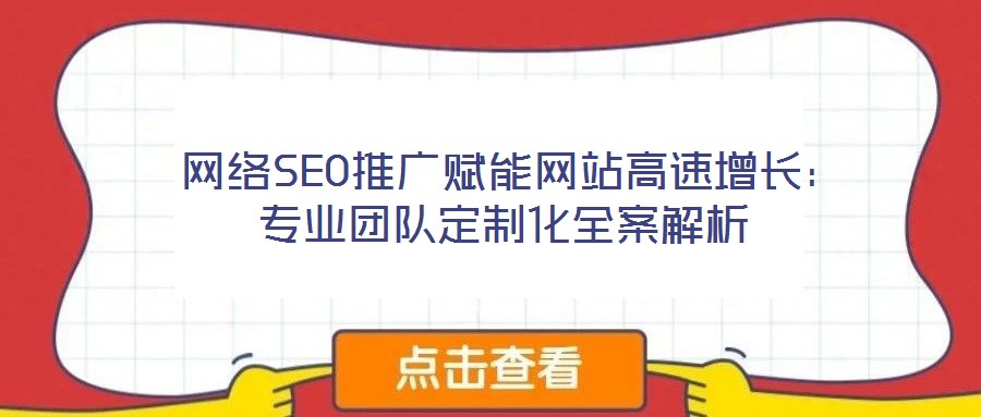  網(wǎng)絡SEO推廣賦能網(wǎng)站高速增長：專業(yè)團隊定制化全案解析