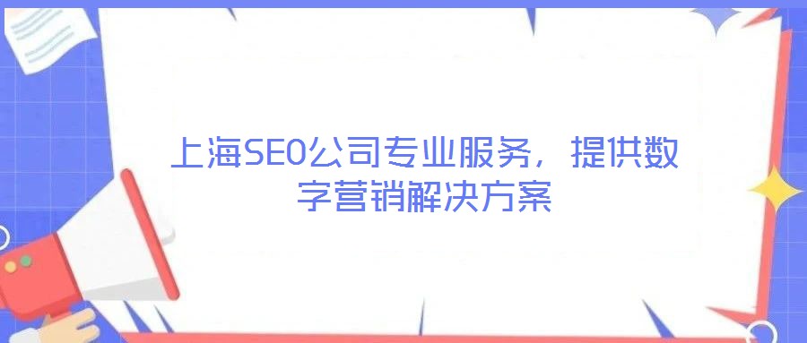 上海SEO公司專業(yè)服務(wù)，提供數(shù)字營銷解決方案