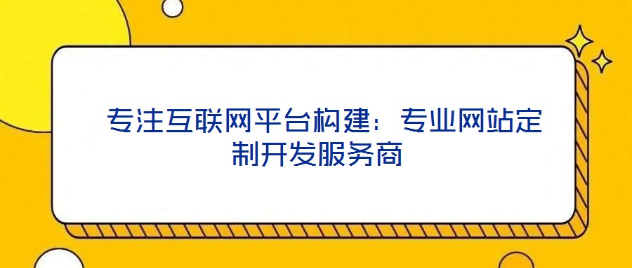  專注互聯(lián)網(wǎng)平臺構(gòu)建：專業(yè)網(wǎng)站定制開發(fā)服務(wù)商