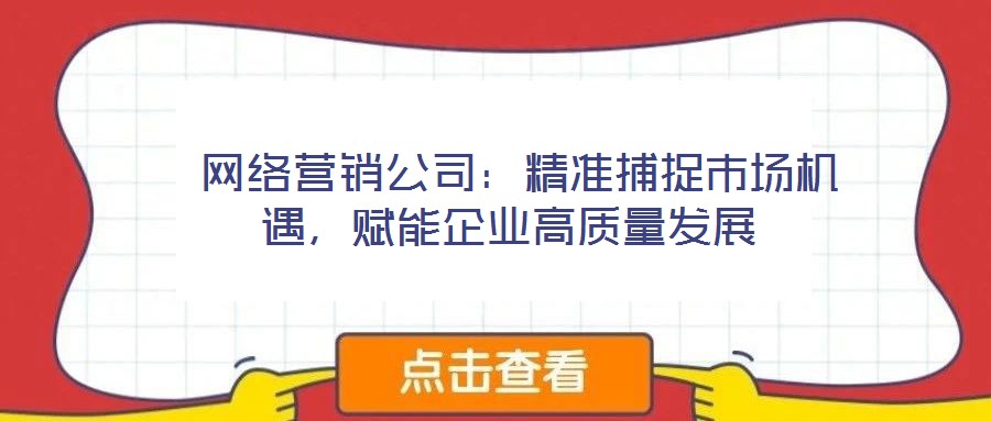  網(wǎng)絡(luò)營銷公司：精準(zhǔn)捕捉市場機(jī)遇，賦能企業(yè)高質(zhì)量發(fā)展