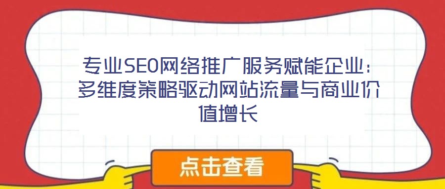  專(zhuān)業(yè)SEO網(wǎng)絡(luò)推廣服務(wù)賦能企業(yè)：多維度策略驅(qū)動(dòng)網(wǎng)站流量與商業(yè)價(jià)值增長(zhǎng)