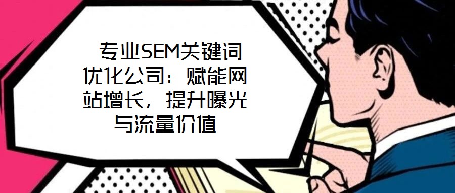  專業(yè)SEM關鍵詞優(yōu)化公司：賦能網站增長，提升曝光與流量價值