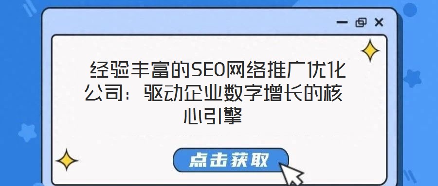  經(jīng)驗豐富的SEO網(wǎng)絡推廣優(yōu)化公司：驅(qū)動企業(yè)數(shù)字增長的核心引擎