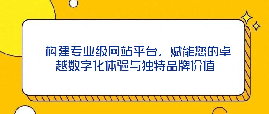  構(gòu)建專業(yè)級網(wǎng)站平臺，賦能您的卓越數(shù)字化體驗與獨特品牌價值
