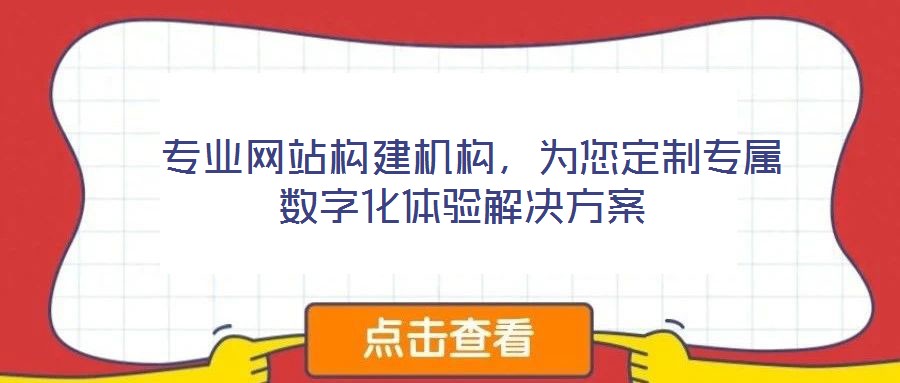 專業(yè)網(wǎng)站構(gòu)建機構(gòu)，為您定制專屬數(shù)字化體驗解決方案