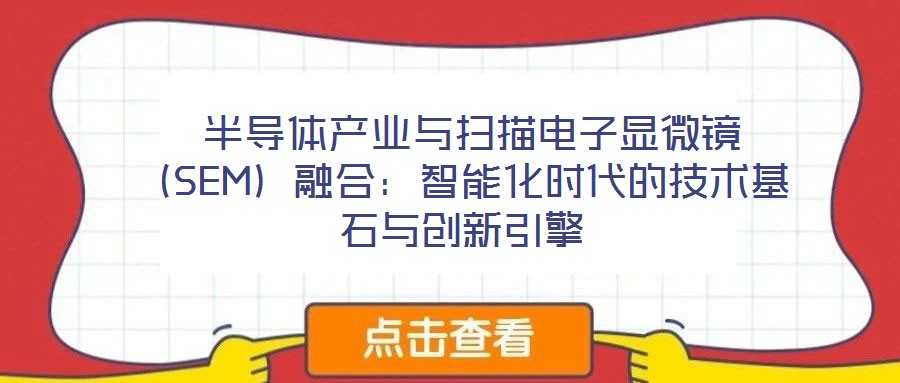  半導體產(chǎn)業(yè)與掃描電子顯微鏡（SEM）融合：智能化時代的技術(shù)基石與創(chuàng)新引擎