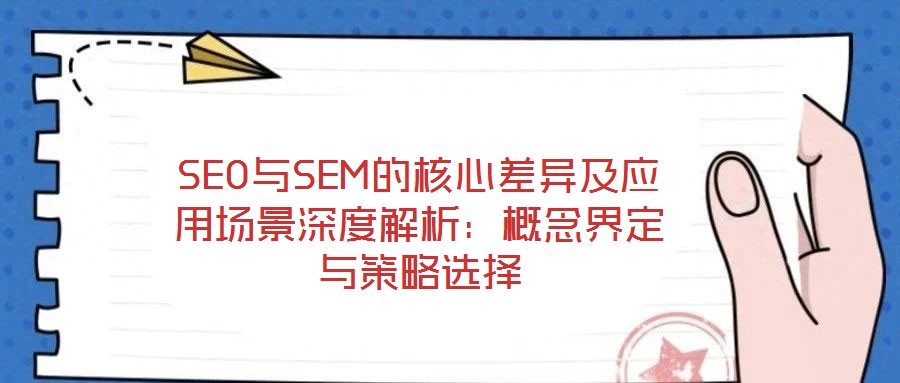 SEO與SEM的核心差異及應(yīng)用場(chǎng)景深度解析：概念界定與策略選擇