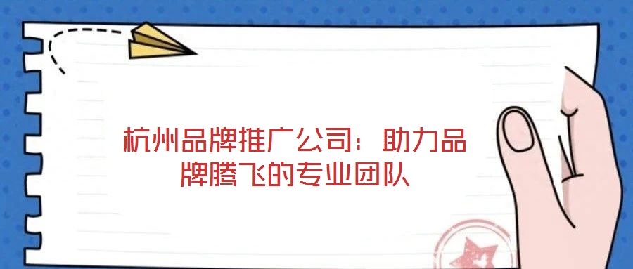 杭州品牌推廣公司：助力品牌騰飛的專業(yè)團(tuán)隊