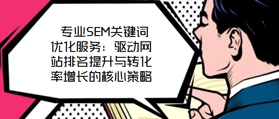  專業(yè)SEM關(guān)鍵詞優(yōu)化服務(wù)：驅(qū)動(dòng)網(wǎng)站排名提升與轉(zhuǎn)化率增長的核心策略