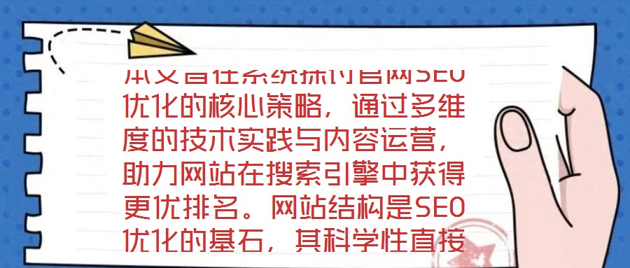本文旨在系統(tǒng)探討官網(wǎng)SEO優(yōu)化的核心策略，通過(guò)多維度的技術(shù)實(shí)踐與內(nèi)容運(yùn)營(yíng)，助力網(wǎng)站在搜索引擎中獲得更優(yōu)排名。網(wǎng)站結(jié)構(gòu)是SEO優(yōu)化的基石，其科學(xué)性直接影響搜索引擎
