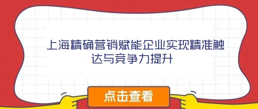  上海精確營銷賦能企業(yè)實現(xiàn)精準觸達與競爭力提升